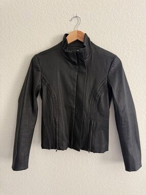 Theory 100% Lamb Leather Zip-Front Women's Jacket Size 0